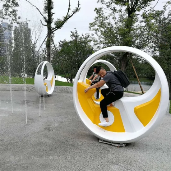 Pédale de parc de taille personnalisée, fontaine de vélo électrique, spot scénique, divertissement, pulvérisation d'eau, équipement non alimenté pour vélo à vendre